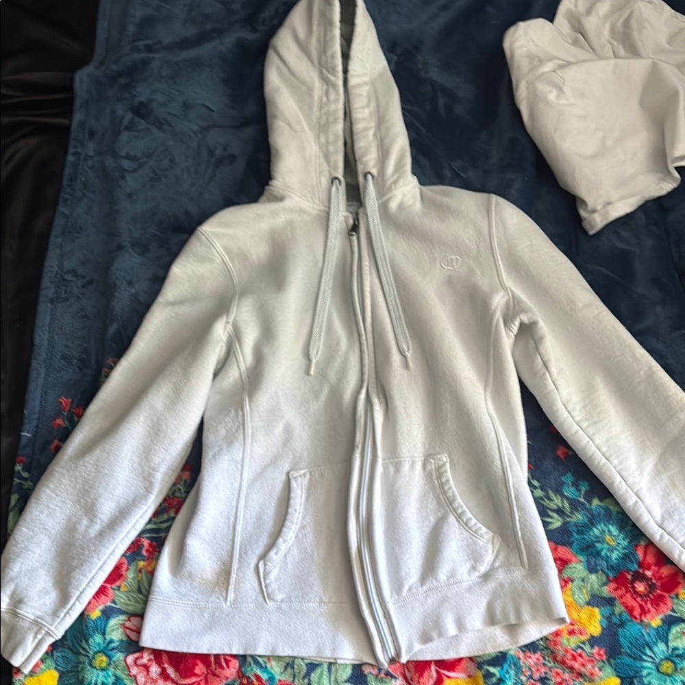 White Zip-Up Hoodie